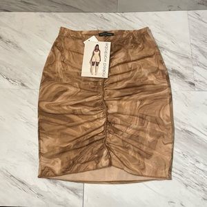 Naked Wardrobe mini Ruched skirt marble coco